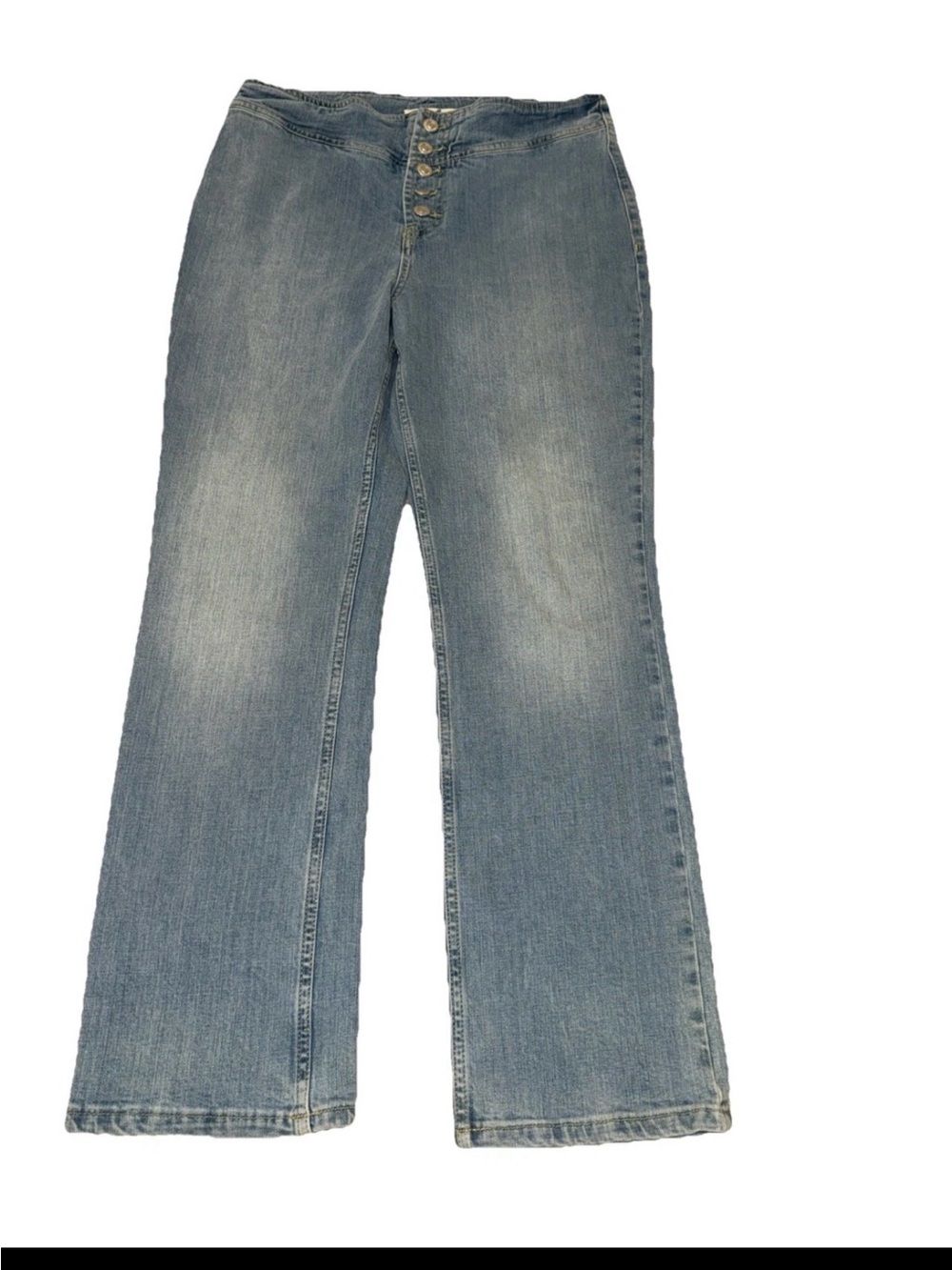 We The Free Button Fly Jeans 31 Straight High Rise Blue